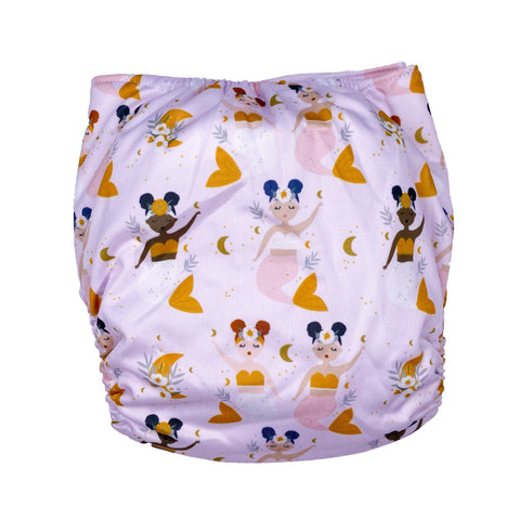 IN-STOCK Forever My Babies Cloth Diaper - Boho Mermaids (Upright Print on Front & Back)