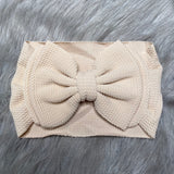 IN-STOCK Large Headband Bow in Stretchy Waffle Fabric